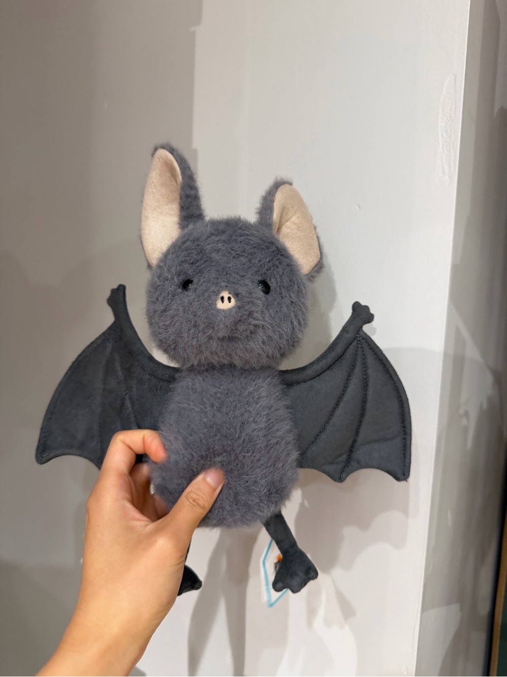 Jellycat Gray Fuzzy Bat Plush - Picture 1 of 2
